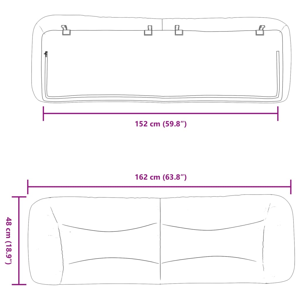Almofadão de cabeceira Hvar 152 cm couro artificial branco