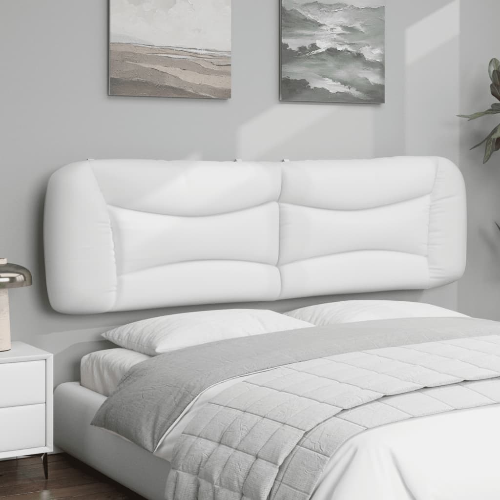 Almofadão de cabeceira Hvar 193 cm couro artificial branco