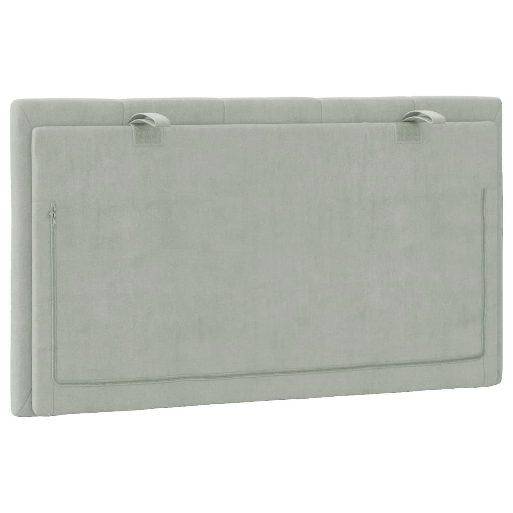 Almofadão de cabeceira Hanko 80 cm veludo cinzento-claro