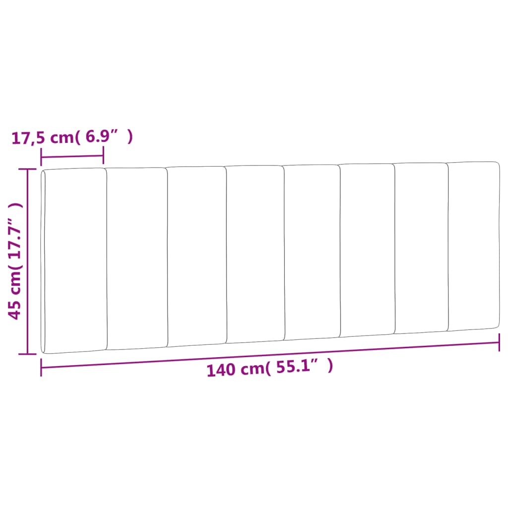 Almofadão de cabeceira Hanko 140 cm veludo cinzento-claro