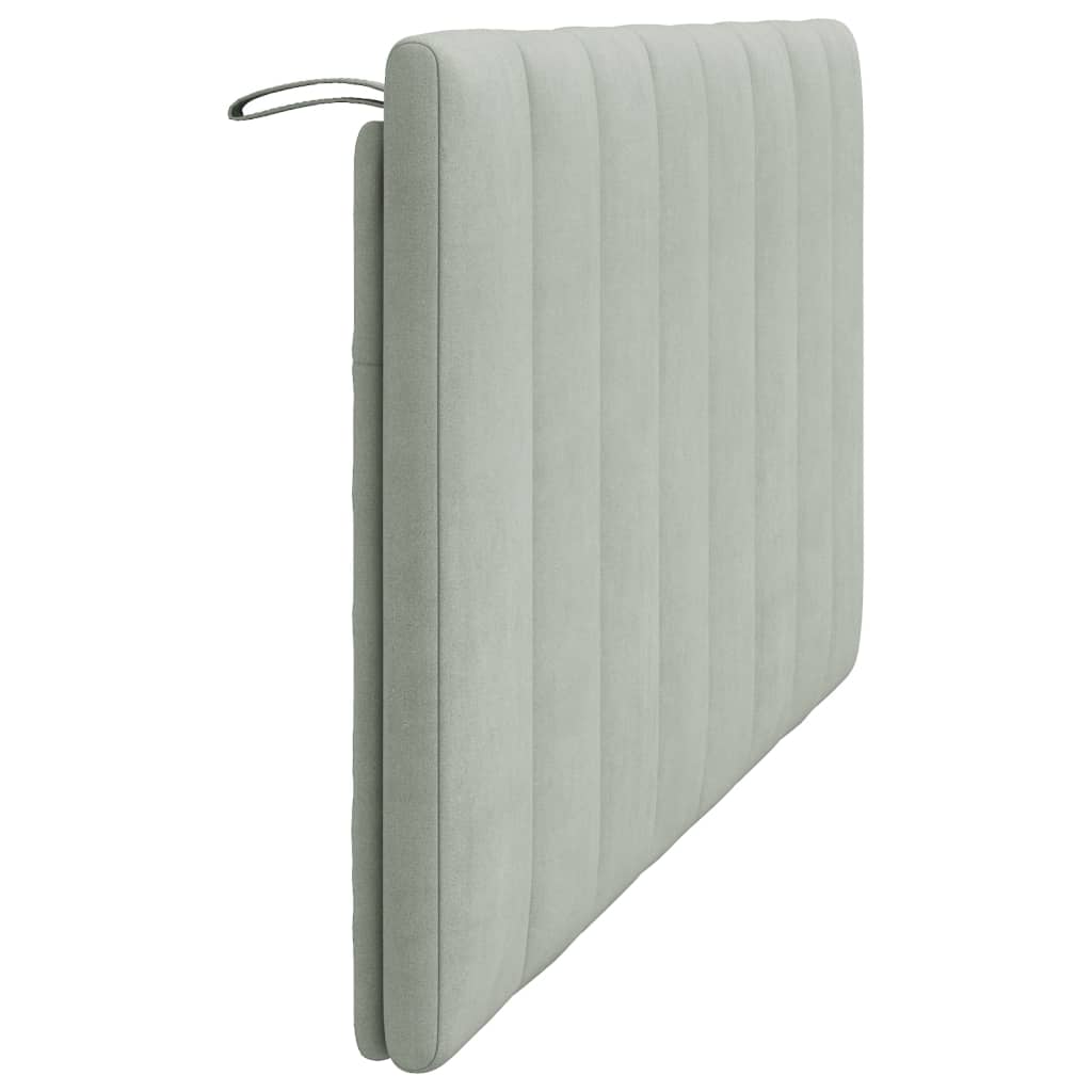 Almofadão de cabeceira Hanko 160 cm veludo cinzento-claro