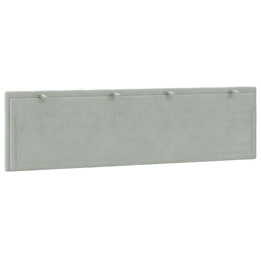 Almofadão de cabeceira Hanko 180 cm veludo cinzento-claro