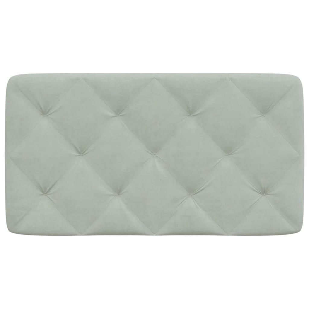 Almofadão de cabeceira 90 cm veludo cinzento-claro