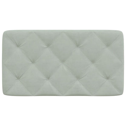 Almofadão de cabeceira 90 cm veludo cinzento-claro