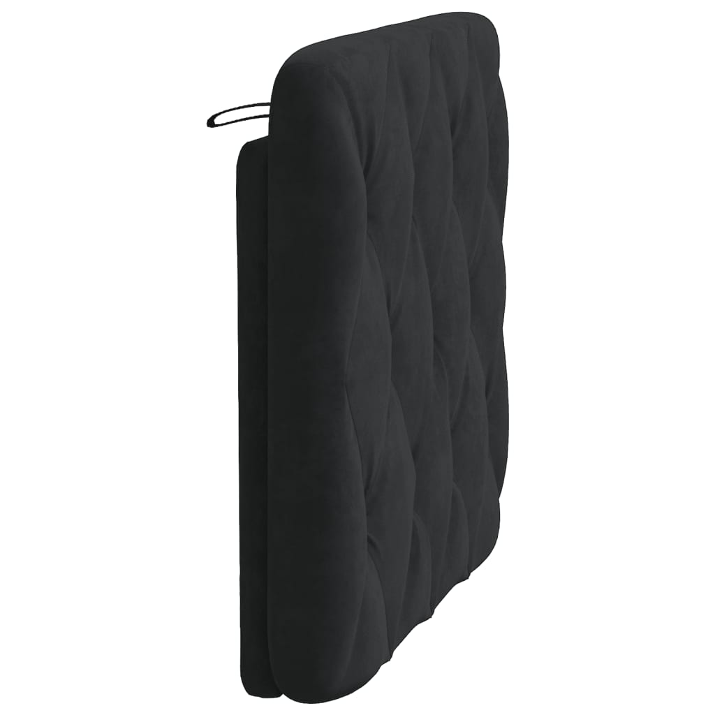 Almofadão de cabeceira 90 cm veludo preto
