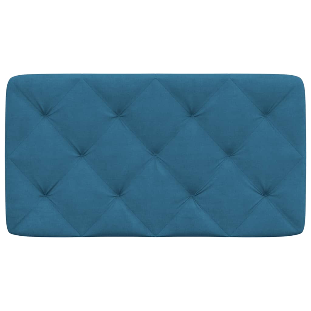 Almofadão de cabeceira 90 cm veludo azul
