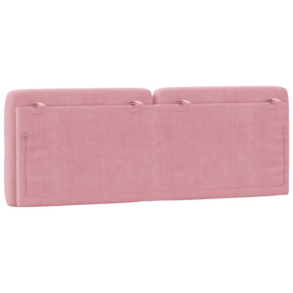 Almofadão de cabeceira 120 cm veludo rosa