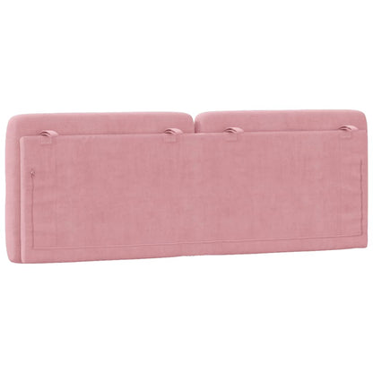 Almofadão de cabeceira 120 cm veludo rosa