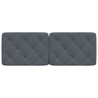 Almofadão de cabeceira 140 cm veludo cinzento-escuro