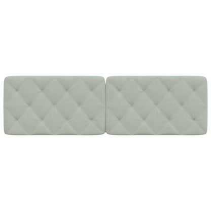 Almofadão de cabeceira 160 cm veludo cinzento-claro