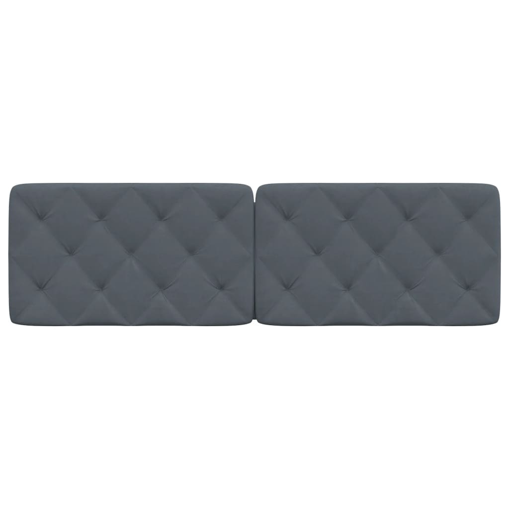 Almofadão de cabeceira 160 cm veludo cinzento-escuro