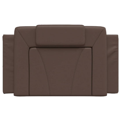Almofadão de cabeceira Viana 80 cm couro artificial castanho