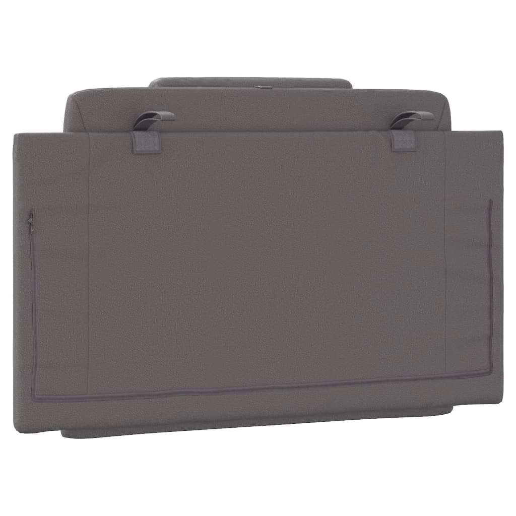 Almofadão de cabeceira Viana 80 cm couro artificial cinzento