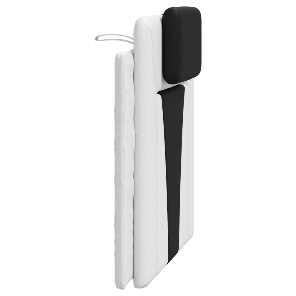 Almofadão de cabeceira Viana 80 cm couro artificial preto e branco