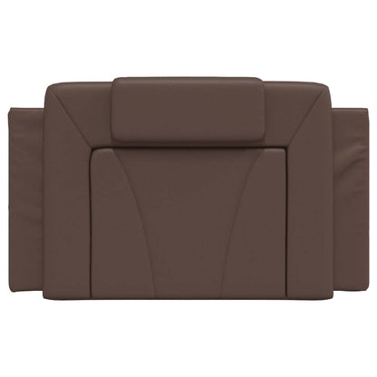 Almofadão de cabeceira Viana 90 cm couro artificial castanho