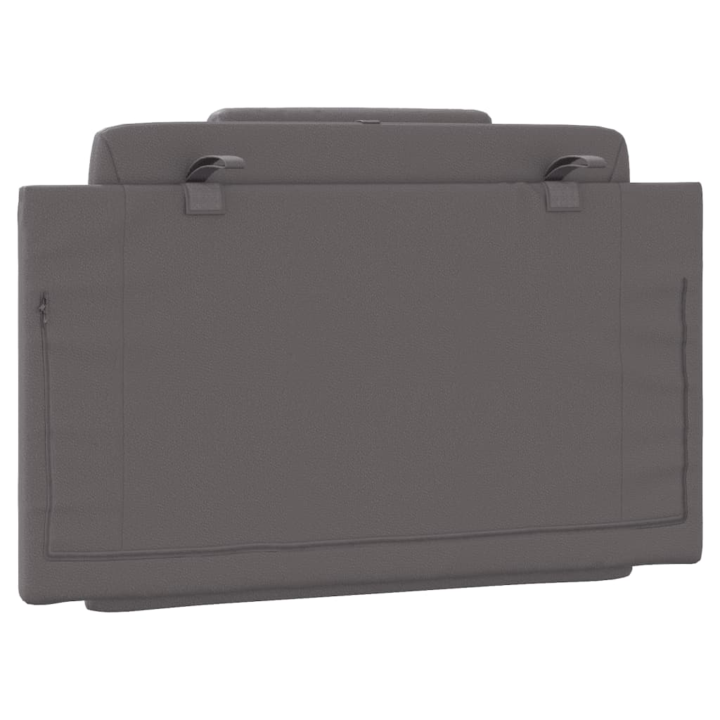 Almofadão de cabeceira Viana 90 cm couro artificial cinzento