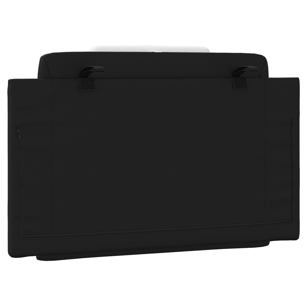 Almofadão de cabeceira Viana 90 cm couro artificial preto e branco