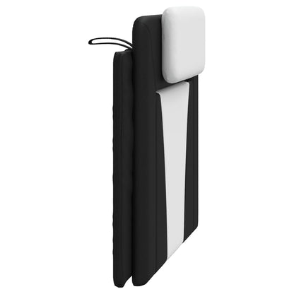 Almofadão de cabeceira Viana 100 cm couro artificial preto e branco