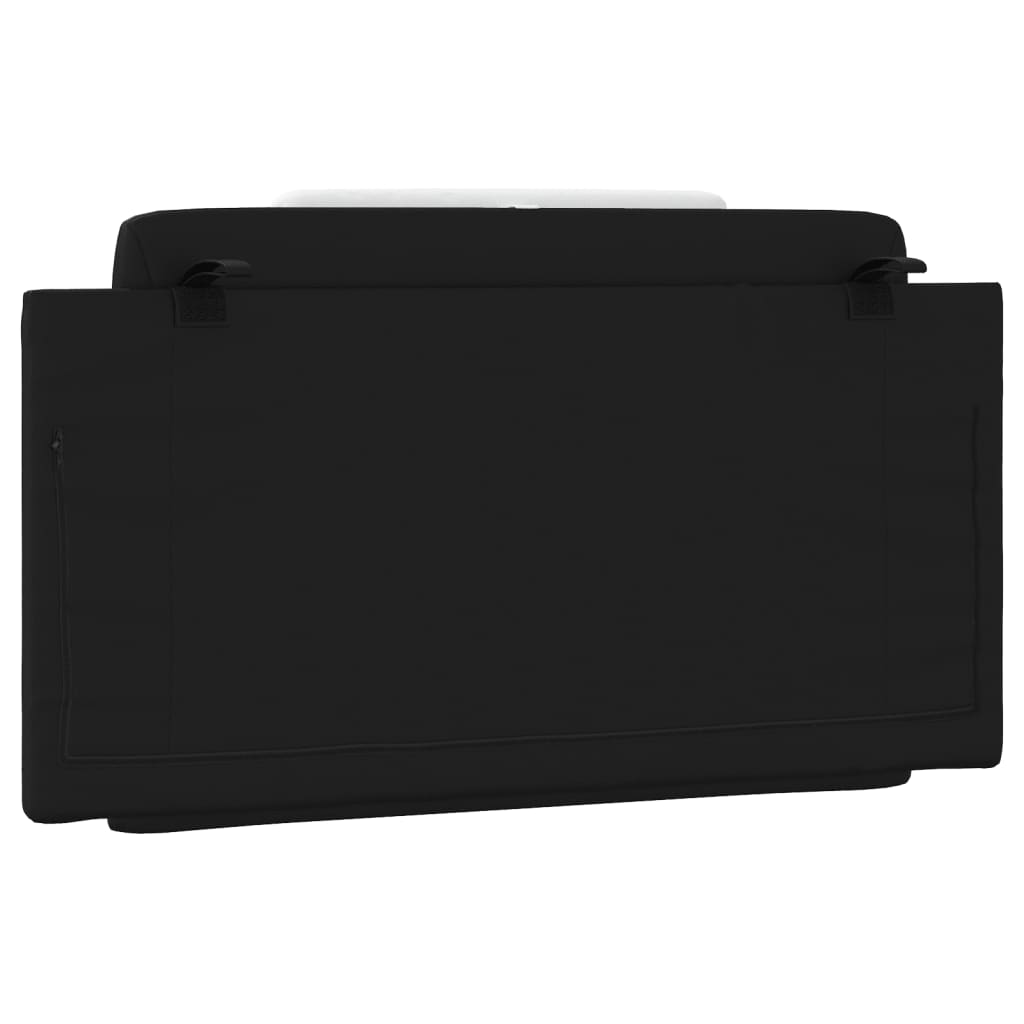 Almofadão de cabeceira Viana 100 cm couro artificial preto e branco