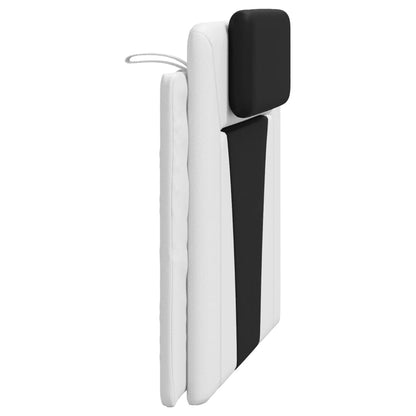 Almofadão de cabeceira Viana 100 cm couro artificial preto e branco
