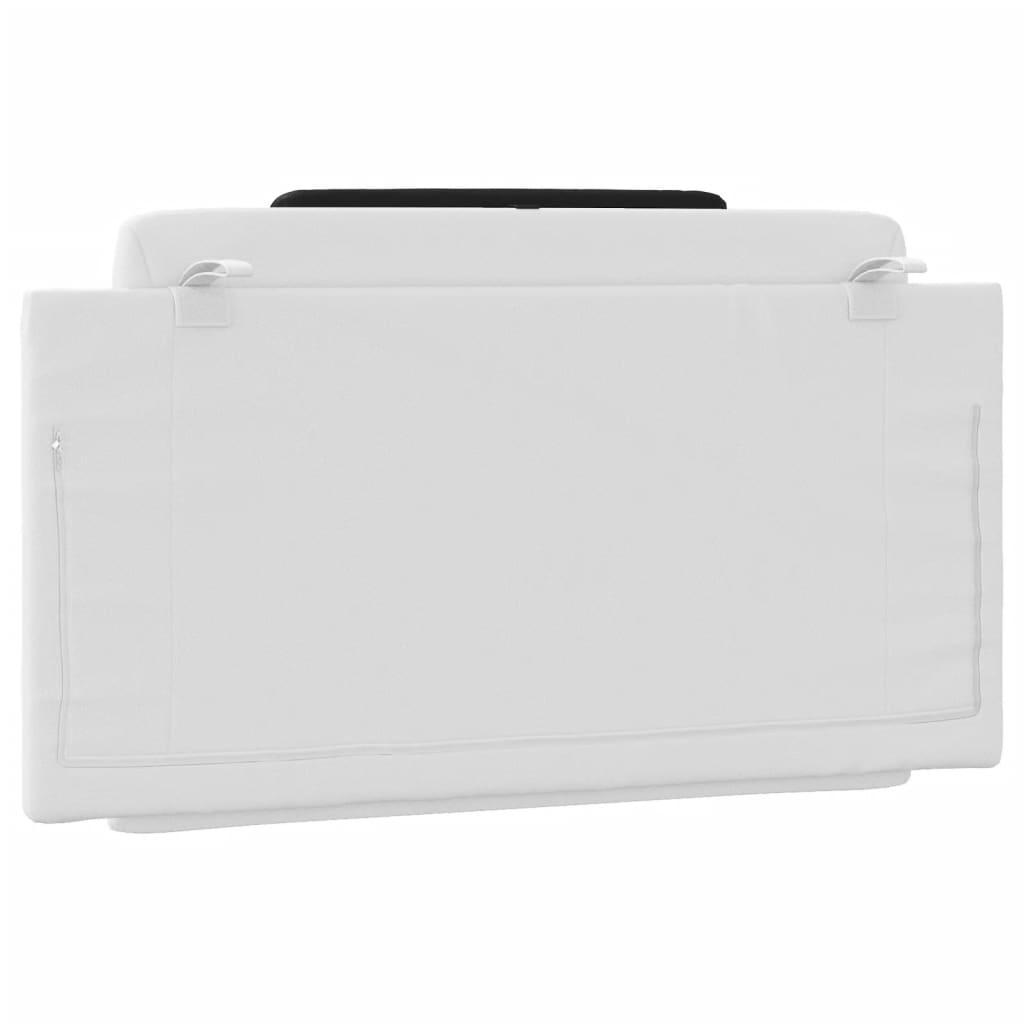 Almofadão de cabeceira Viana 100 cm couro artificial preto e branco