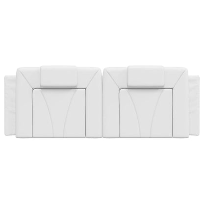 Almofadão de cabeceira Viana 120 cm couro artificial branco