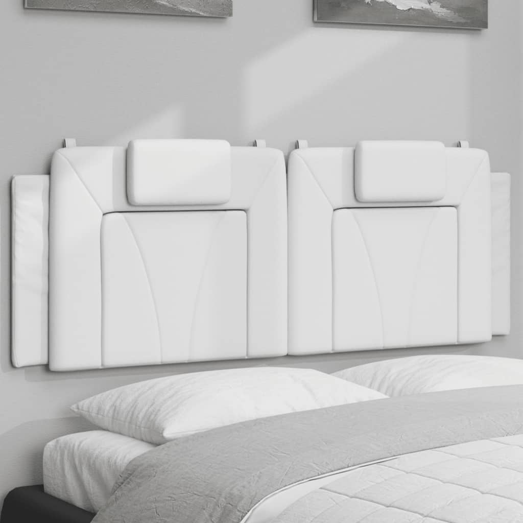 Almofadão de cabeceira Viana 120 cm couro artificial branco