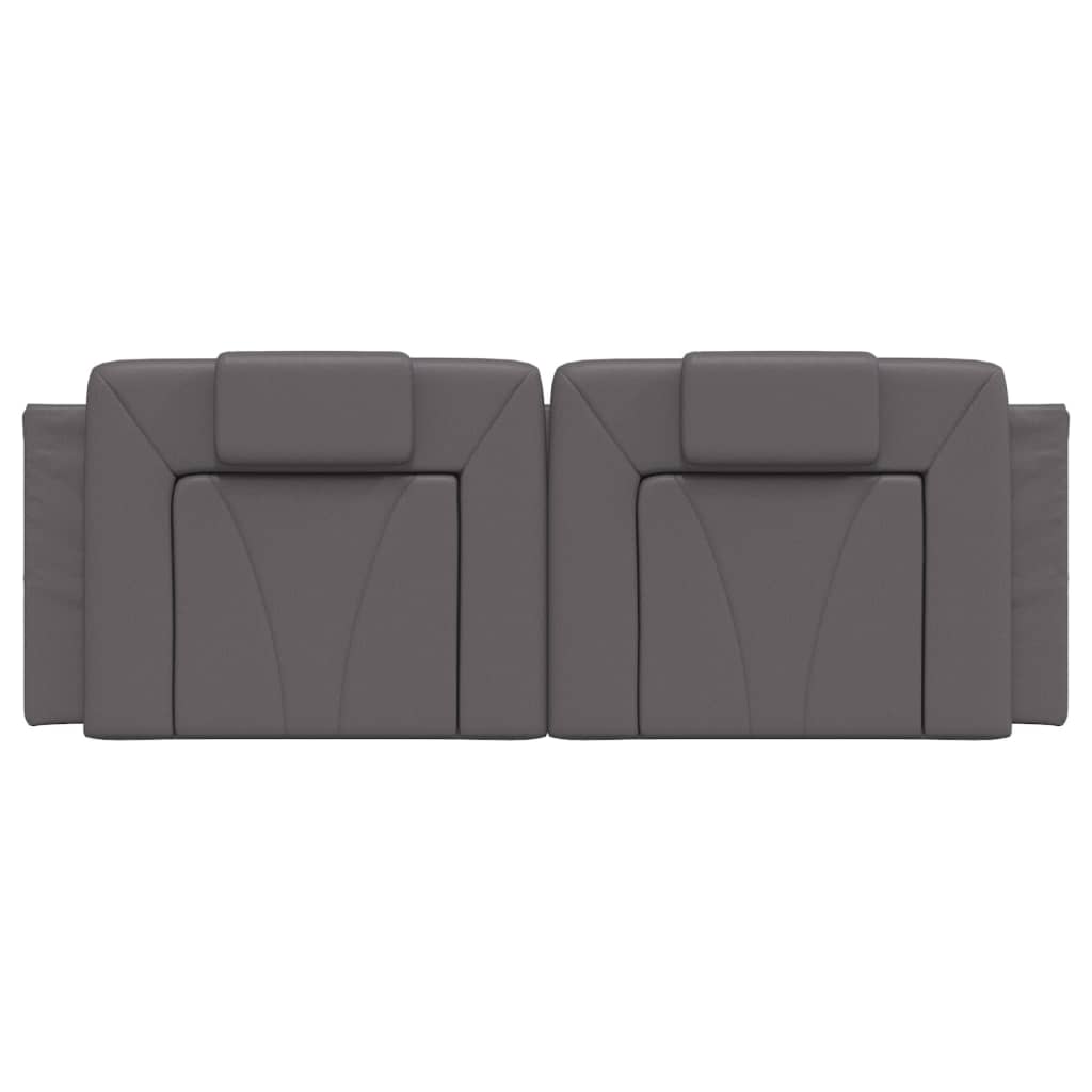 Almofadão de cabeceira Viana 120 cm couro artificial cinzento