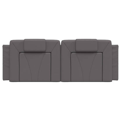 Almofadão de cabeceira Viana 120 cm couro artificial cinzento