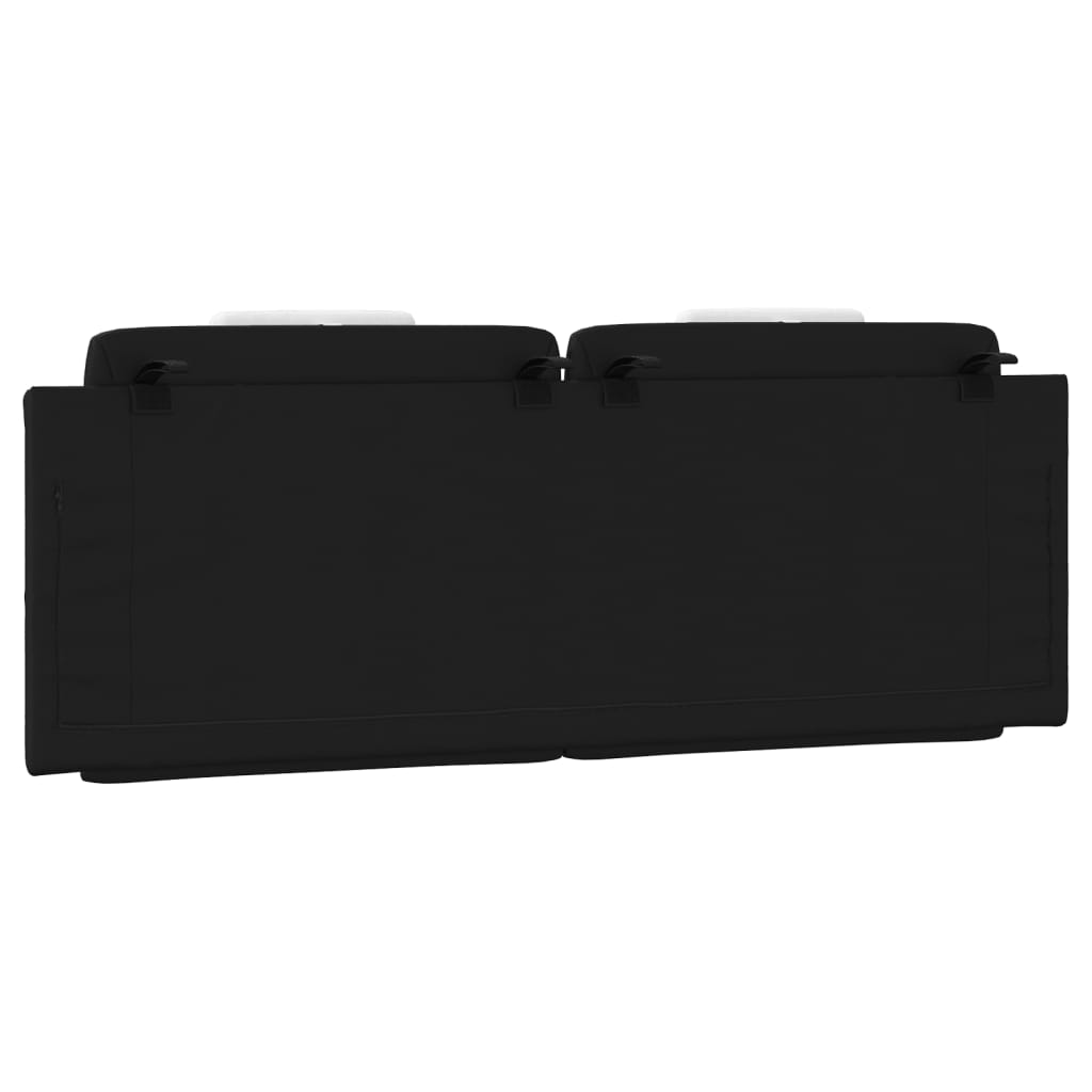 Almofadão de cabeceira Viana 120 cm couro artificial preto e branco