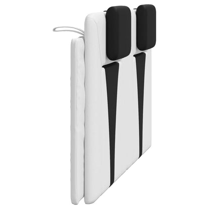 Almofadão de cabeceira Viana 120 cm couro artificial preto e branco