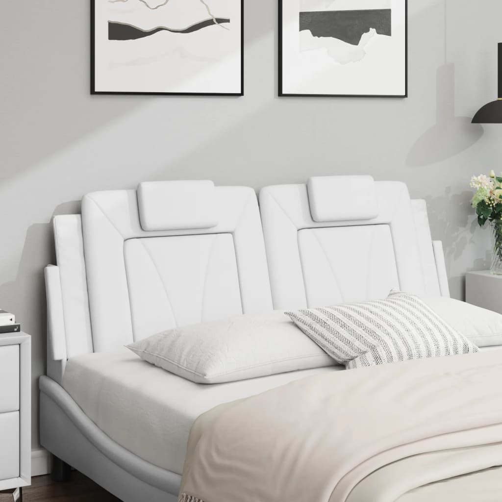 Almofadão de cabeceira Viana 140 cm couro artificial branco