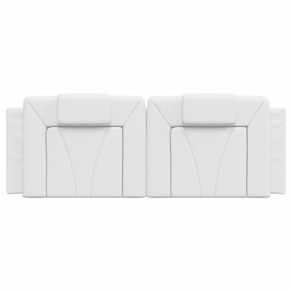 Almofadão de cabeceira Viana 140 cm couro artificial branco