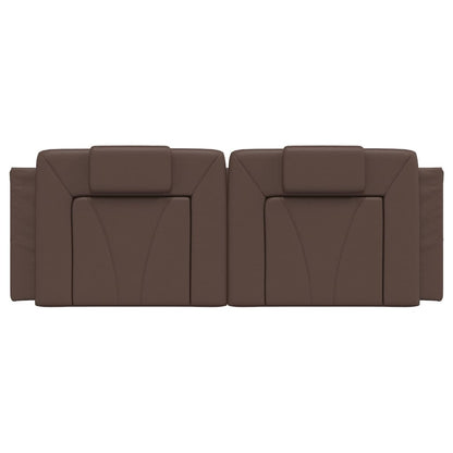 Almofadão de cabeceira Viana 140 cm couro artificial castanho