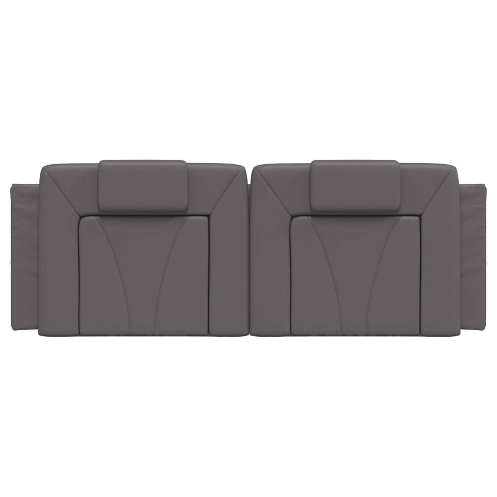 Almofadão de cabeceira Viana 140 cm couro artificial cinzento