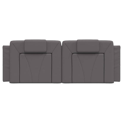 Almofadão de cabeceira Viana 140 cm couro artificial cinzento