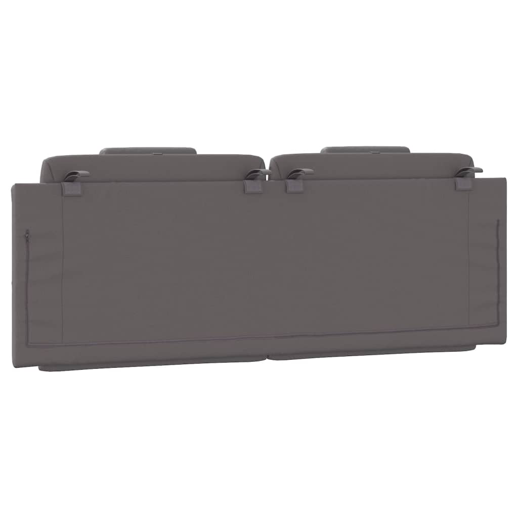 Almofadão de cabeceira Viana 140 cm couro artificial cinzento