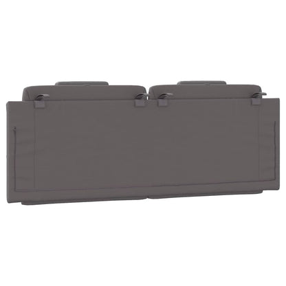 Almofadão de cabeceira Viana 140 cm couro artificial cinzento