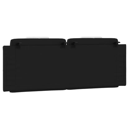 Almofadão de cabeceira Viana 140 cm couro artificial preto e branco