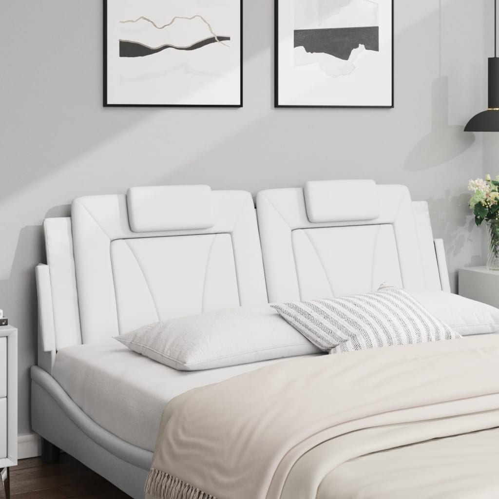 Almofadão de cabeceira Viana 160 cm couro artificial branco