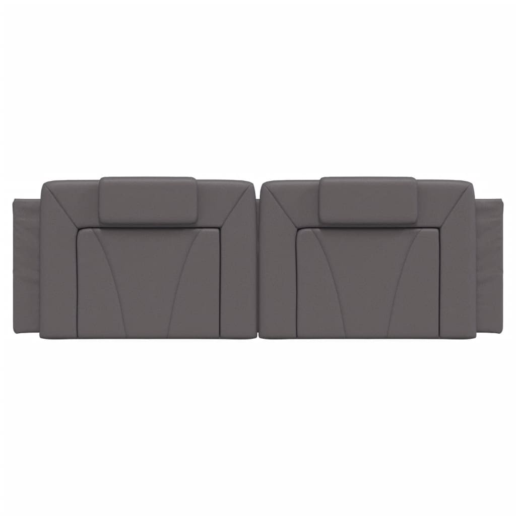 Almofadão de cabeceira Viana 160 cm couro artificial cinzento