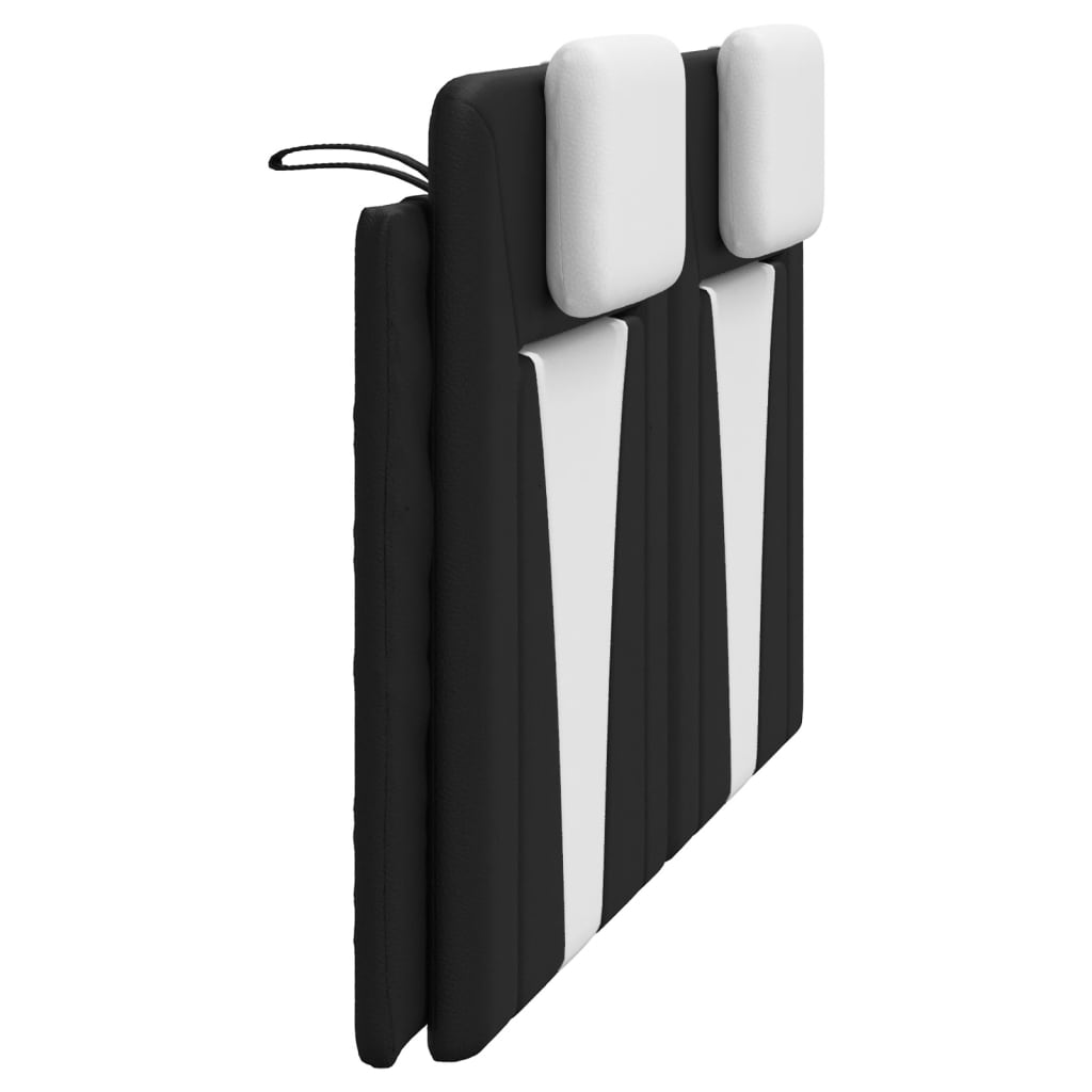 Almofadão de cabeceira Viana 160 cm couro artificial preto e branco