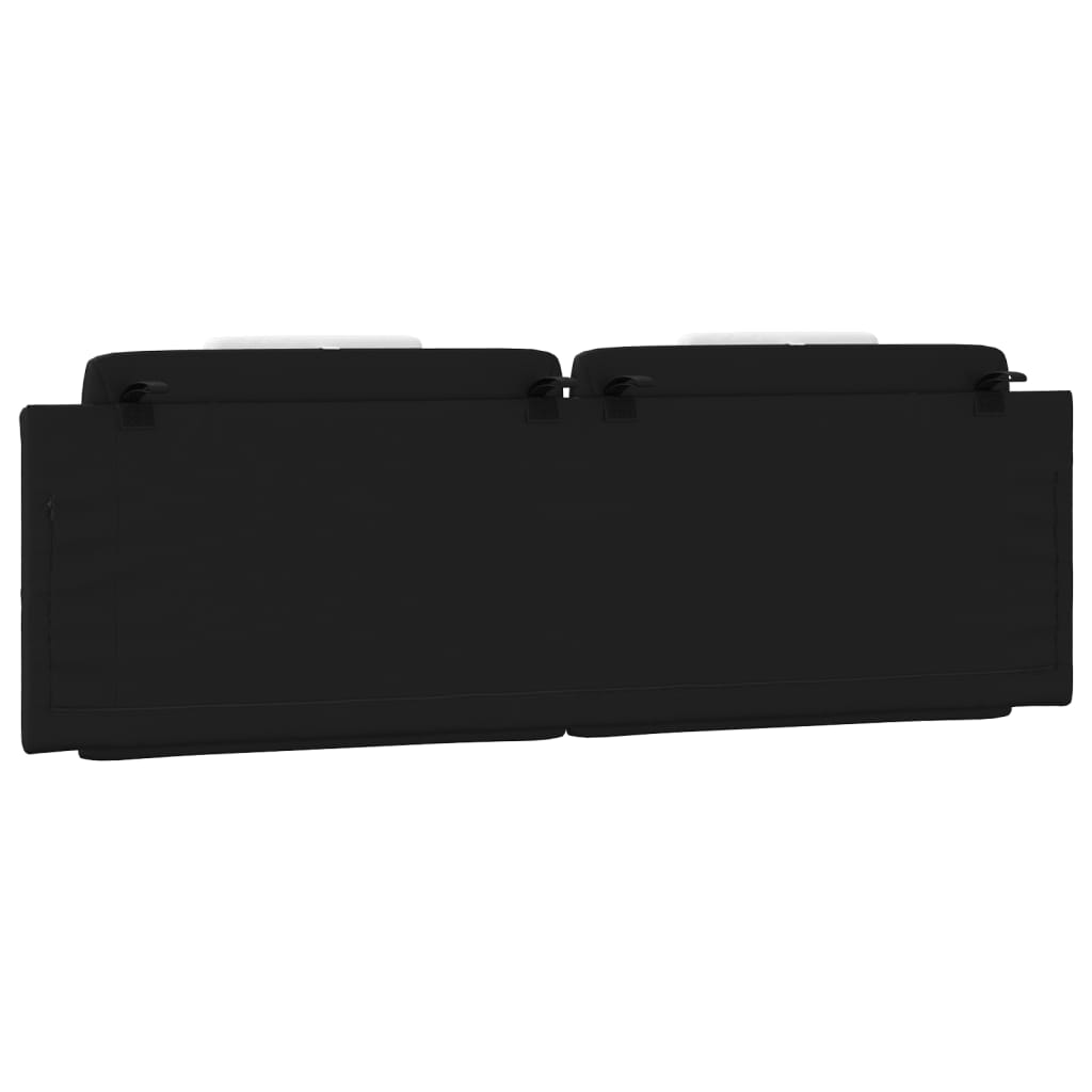 Almofadão de cabeceira Viana 160 cm couro artificial preto e branco