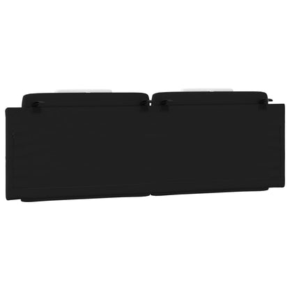 Almofadão de cabeceira Viana 160 cm couro artificial preto e branco