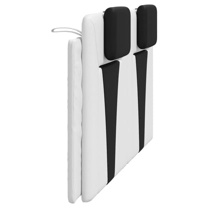 Almofadão de cabeceira Viana 160 cm couro artificial branco e preto
