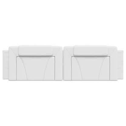 Almofadão de cabeceira Viana 180 cm couro artificial branco