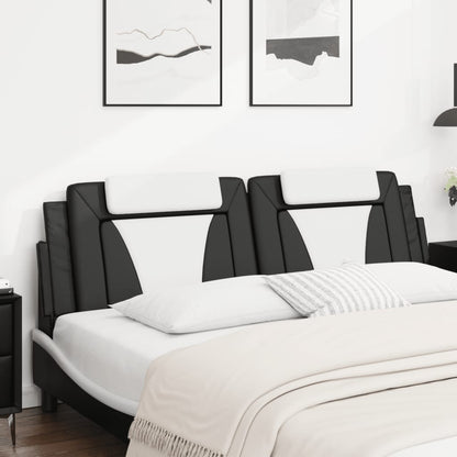 Almofadão de cabeceira Viana 180 cm couro artificial preto e branco