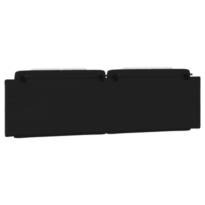 Almofadão de cabeceira Viana 180 cm couro artificial preto e branco