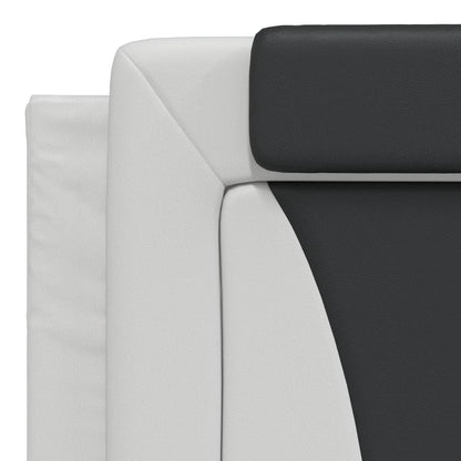 Almofadão de cabeceira Viana 180 cm couro artificial branco e preto