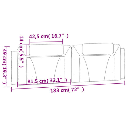 Almofadão de cabeceira Viana 183 cm couro artificial preto
